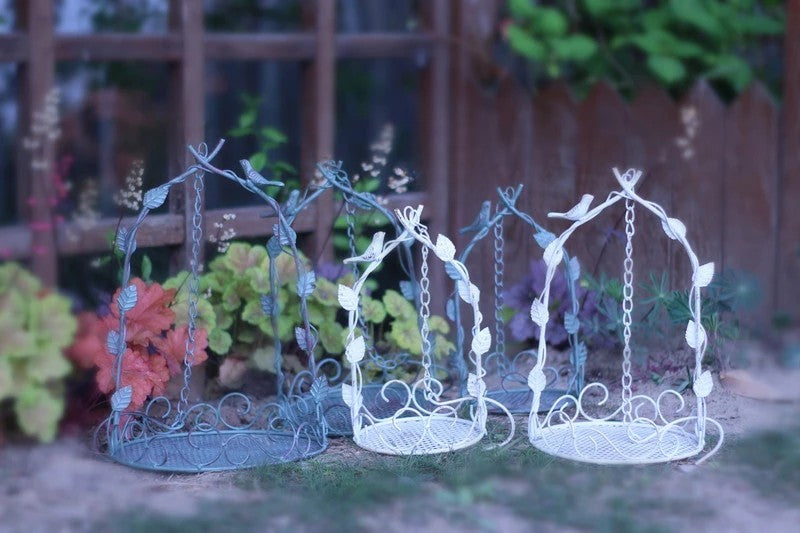 3pcs Leaf vine bird hanging basket hanging flower basket hanging bird feeder fleshy flower pot iron old flower stand