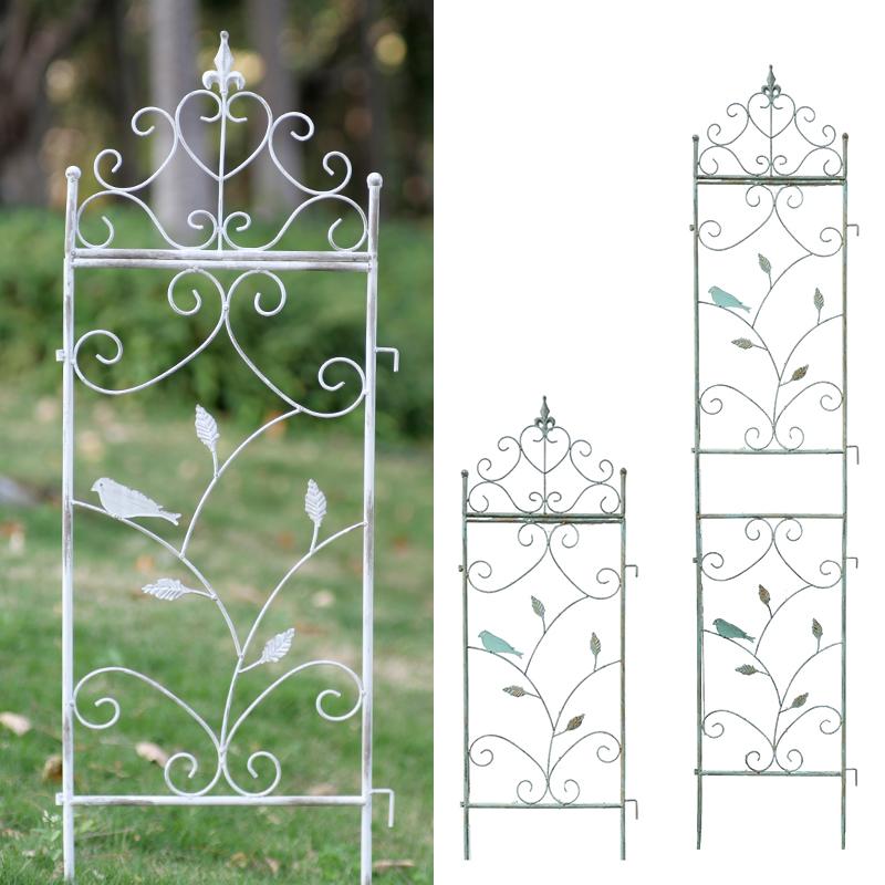 Garden climbing vine flower rack iron ground plug bracket old heightened balcony partition rose clematis narrow climbing rack