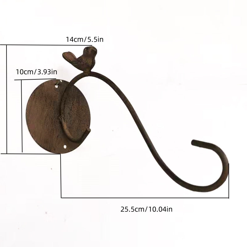 High quality cock design black wall flower hanging metal plant bracket