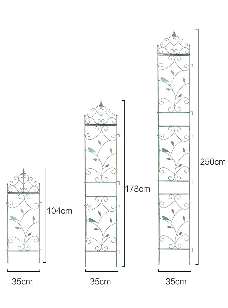 Garden climbing vine flower rack iron ground plug bracket old heightened balcony partition rose clematis narrow climbing rack