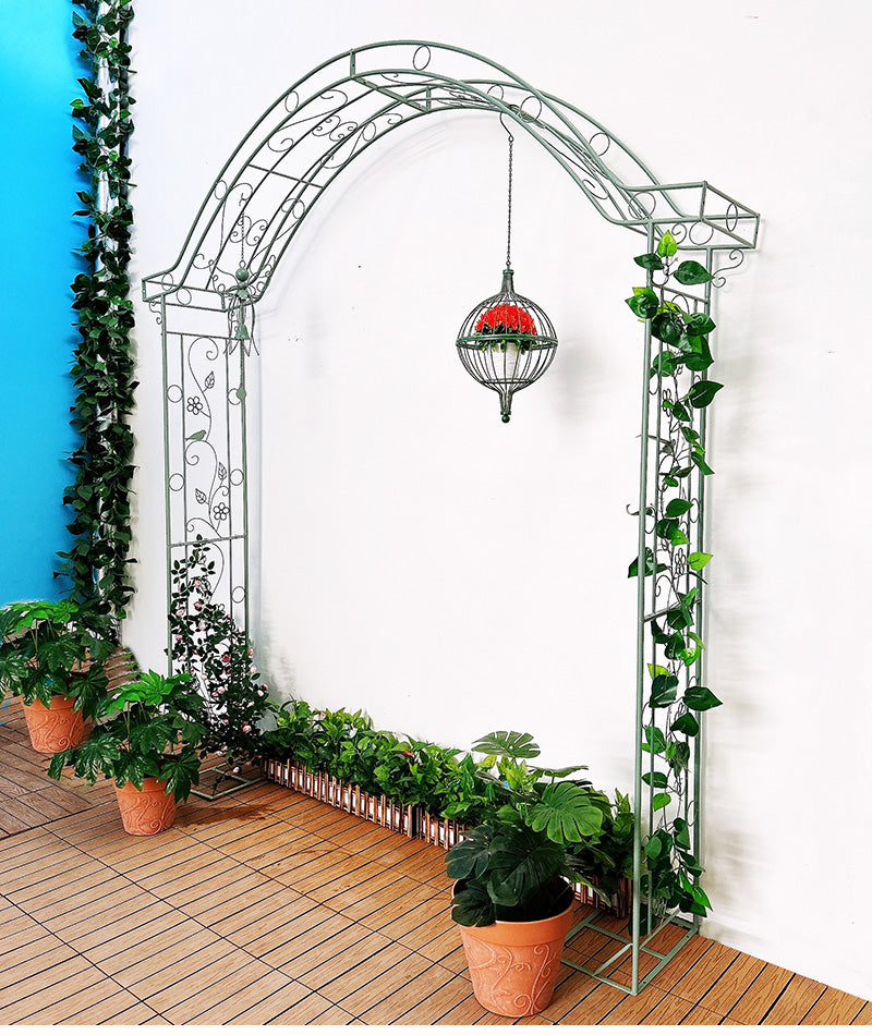 European style super large span iron arch flower rack climbing rack outdoor rose climbing rack garden plant stand 2.3 meters