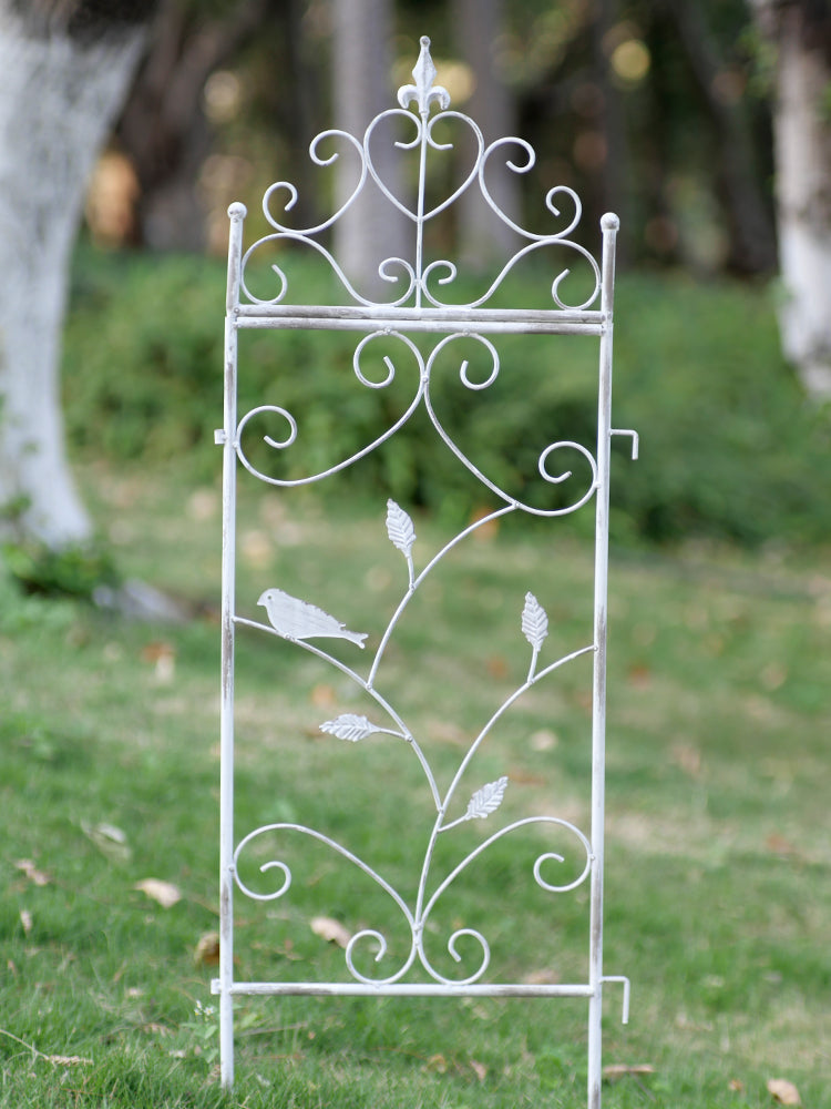 Garden climbing vine flower rack iron ground plug bracket old heightened balcony partition rose clematis narrow climbing rack