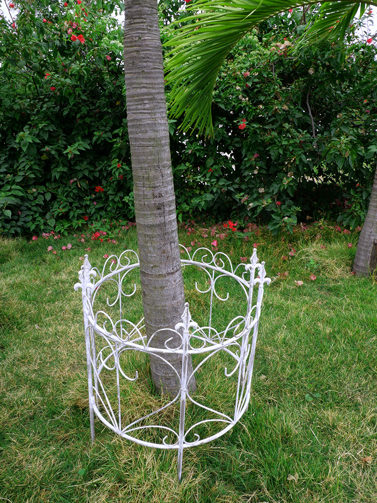 Wrought iron tree fence fence rust-proof guardrail old garden round semi-circular outdoor courtyard European climbing bracket