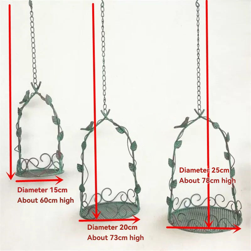 3pcs Leaf vine bird hanging basket hanging flower basket hanging bird feeder fleshy flower pot iron old flower stand