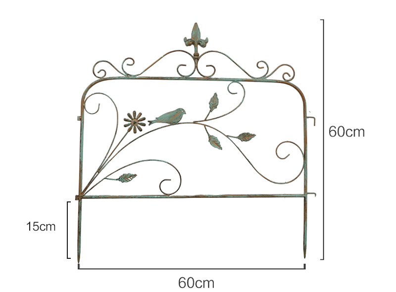 Garden fence iron retro old courtyard decoration small fence outdoor balcony plant support flower rack climbing rack