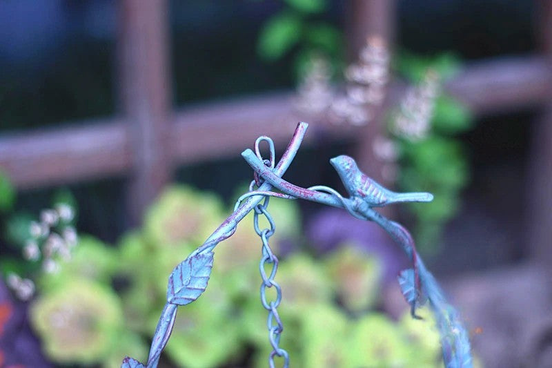 3pcs Leaf vine bird hanging basket hanging flower basket hanging bird feeder fleshy flower pot iron old flower stand