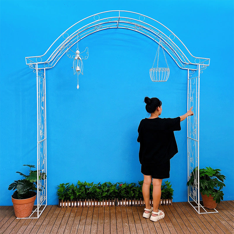 European style super large span iron arch flower rack climbing rack outdoor rose climbing rack garden plant stand 2.3 meters