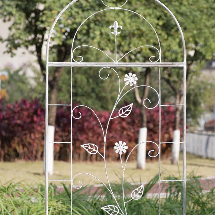 Garden climbing vine flower rack iron ground plug bracket old heightened balcony partition rose clematis narrow climbing rack