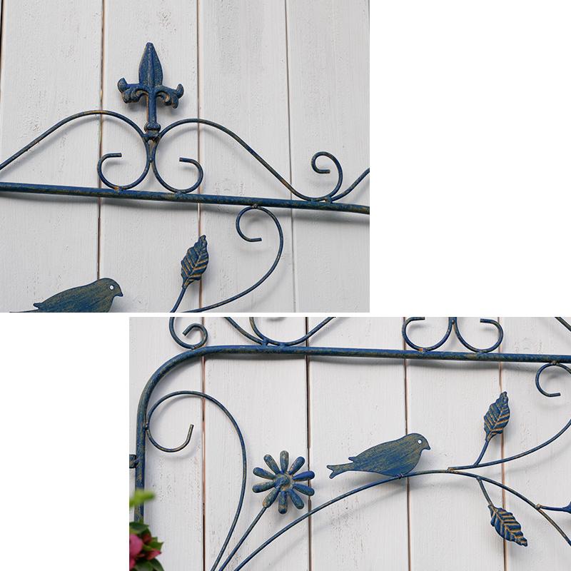 Garden fence iron retro old courtyard decoration small fence outdoor balcony plant support flower rack climbing rack