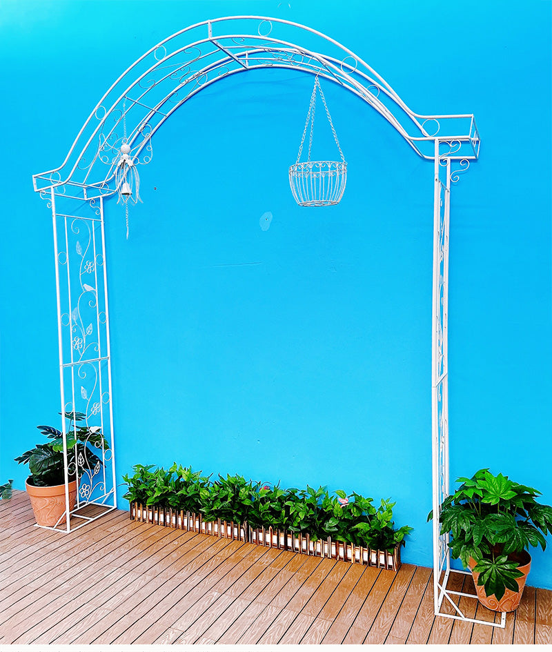 European style super large span iron arch flower rack climbing rack outdoor rose climbing rack garden plant stand 2.3 meters