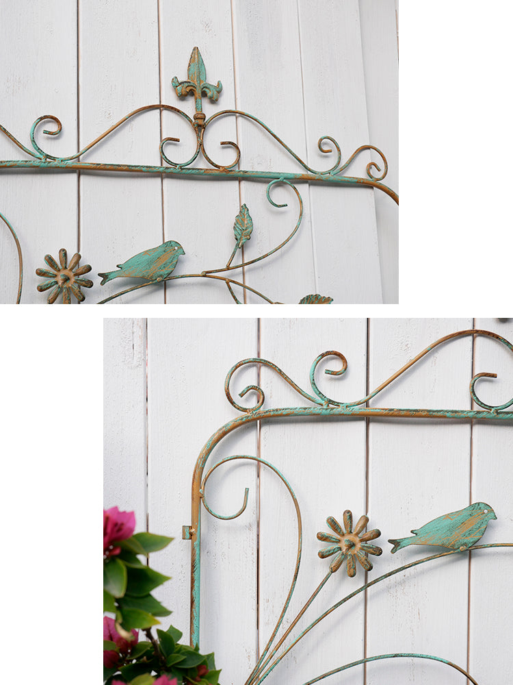 Garden fence iron retro old courtyard decoration small fence outdoor balcony plant support flower rack climbing rack