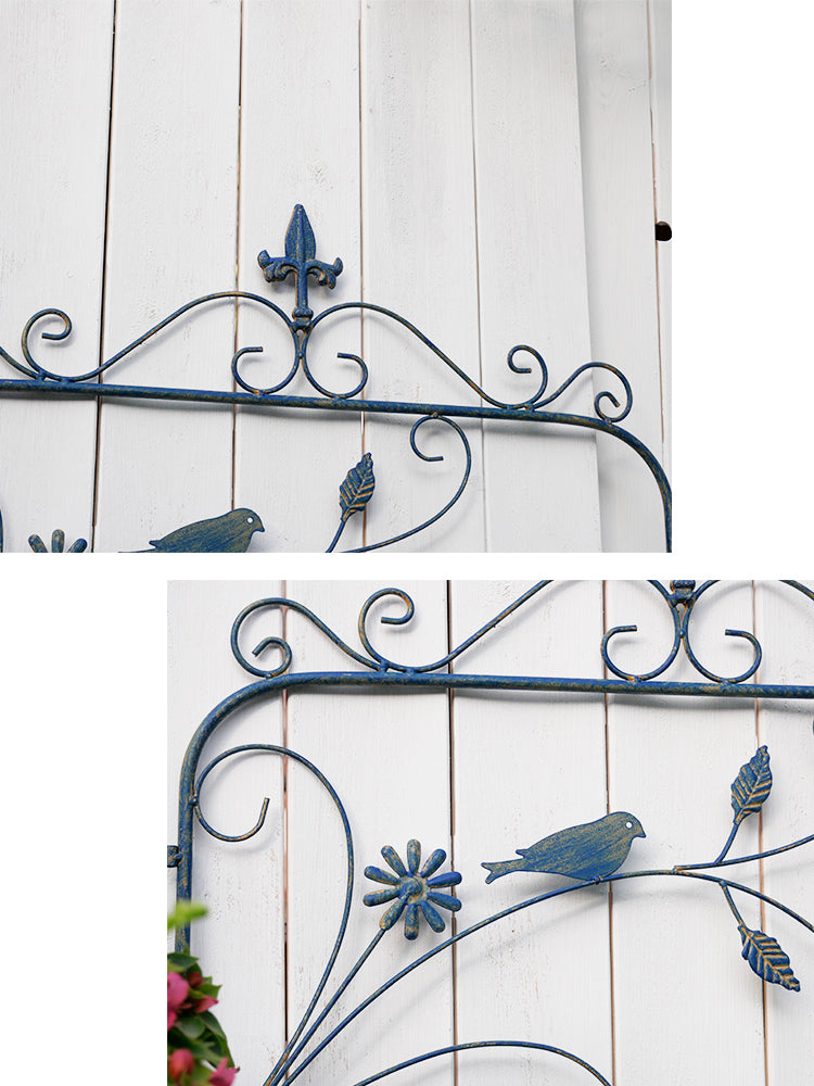 Garden fence iron retro old courtyard decoration small fence outdoor balcony plant support flower rack climbing rack