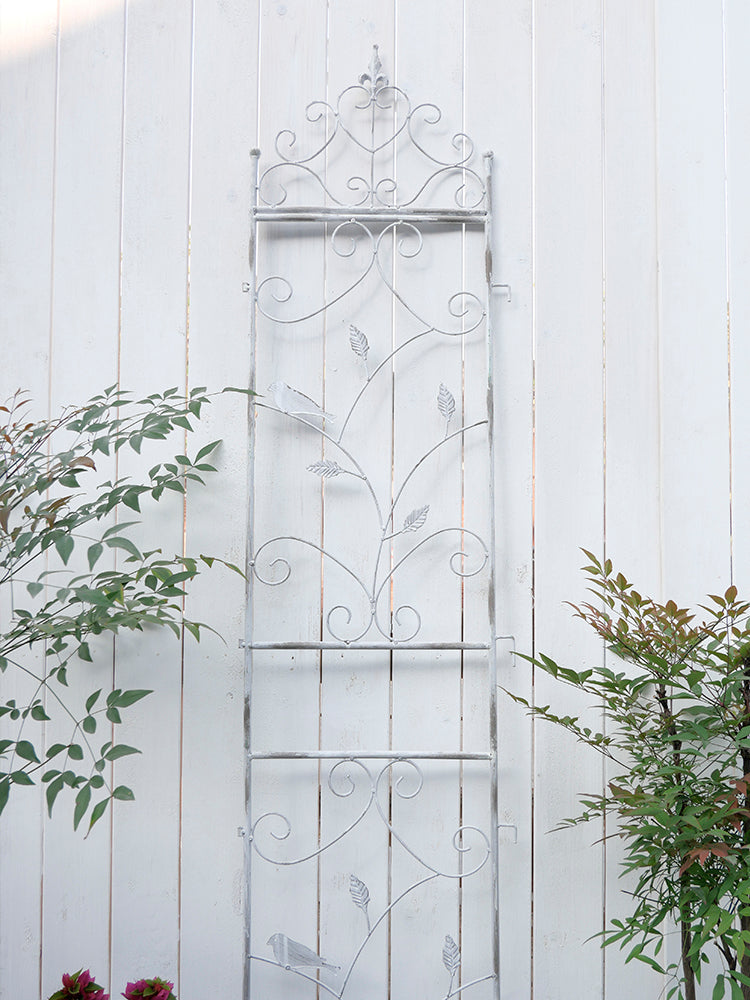 Garden climbing vine flower rack iron ground plug bracket old heightened balcony partition rose clematis narrow climbing rack