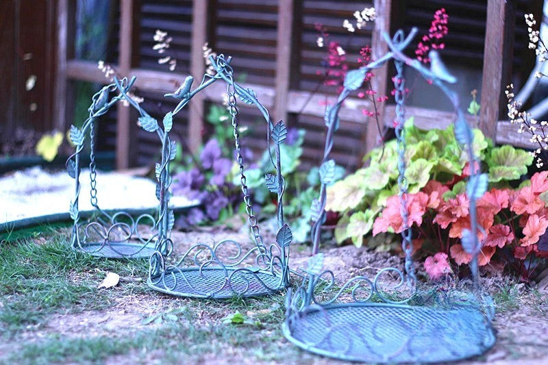 3pcs Leaf vine bird hanging basket hanging flower basket hanging bird feeder fleshy flower pot iron old flower stand