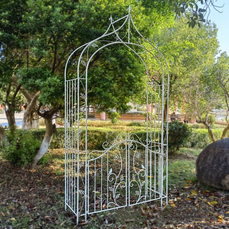 Arcos de jardim com portão, treliça de jardim, arco para escalada, plantas, rosas, videiras, suporte para jardim ao ar livre, gramado