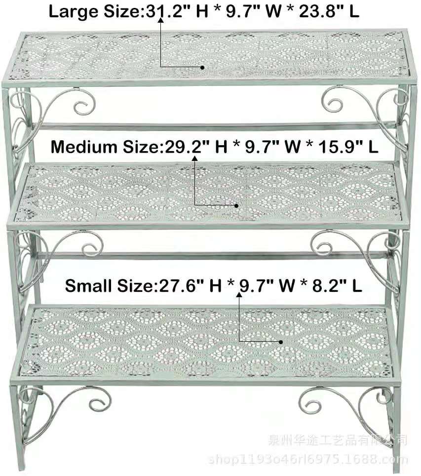 Suporte de flores de 3 andares, prateleira de jardim, vaso de flores, expositor, metal, planta, decorativo, ferro, metal, flor, rack