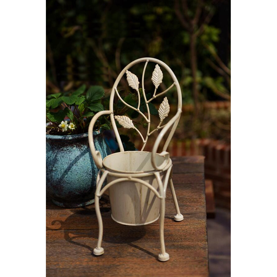 Home & Garden Planter Chair With Trellis for Planter Yard Decor Chairs metal plant stand Outdoor Decor Small Plant Stand