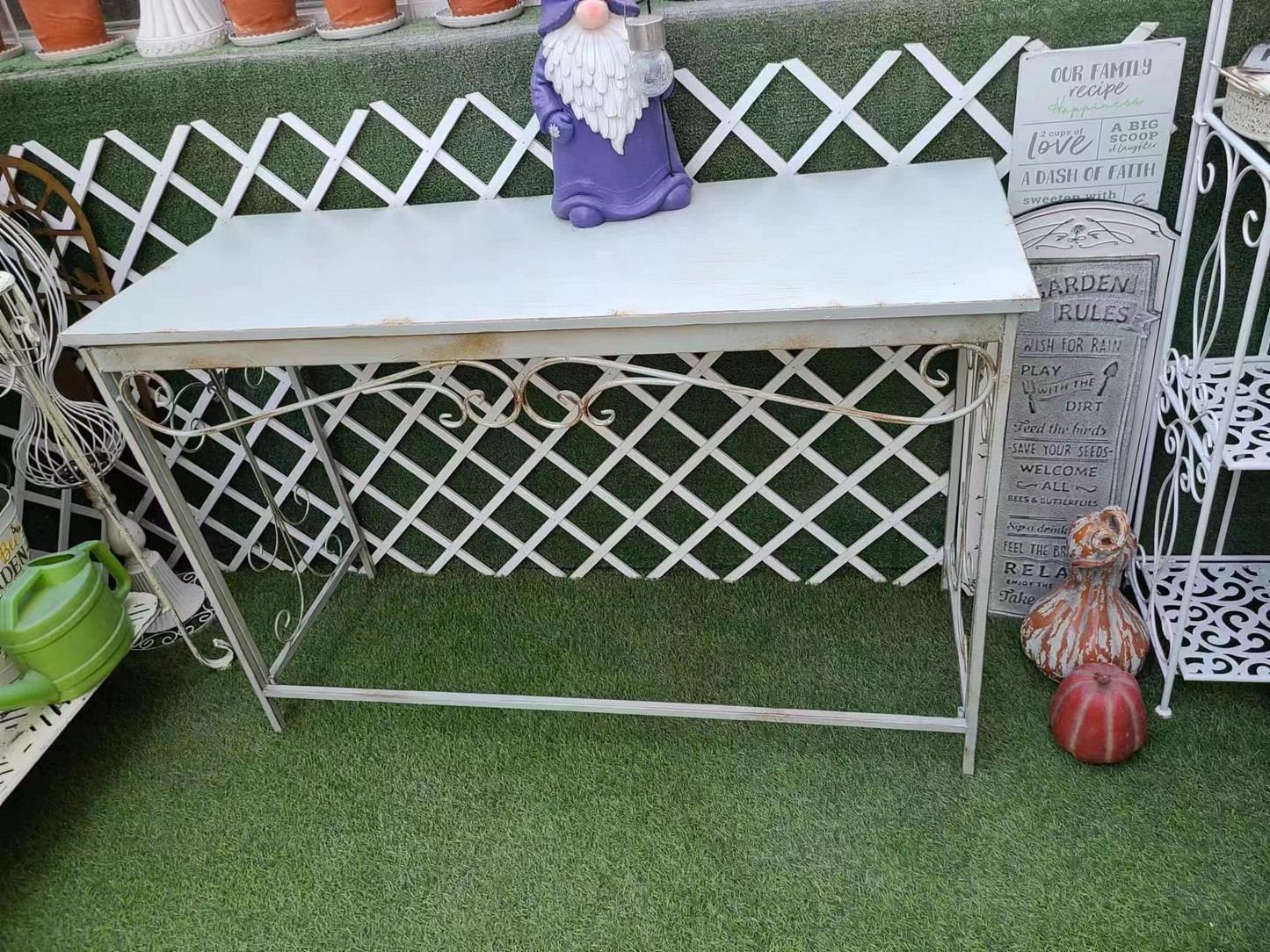 American country retro old iron console table flower rack rack homestay flower shop courtyard balcony decoration garden