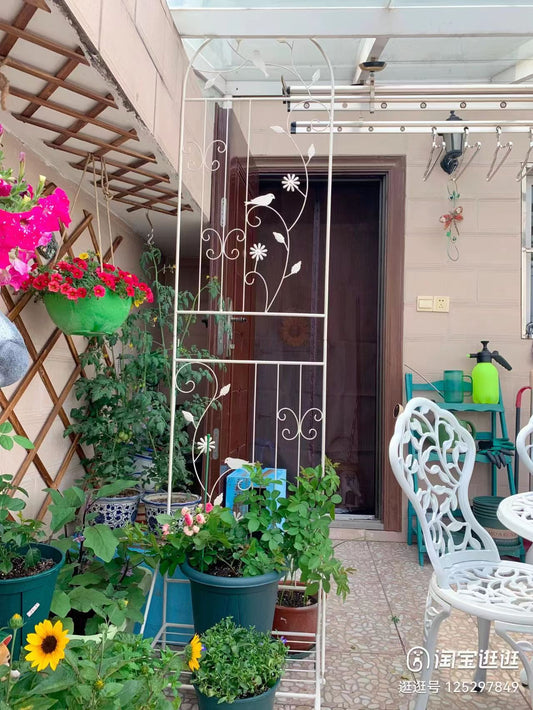 1.6m-2.1m floor-standing climbing frame with base European style iron art old screen flower curtain rose iron clematis climbing frame