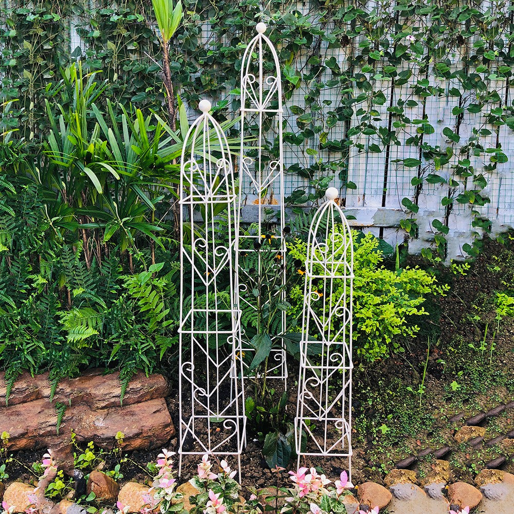 Metal Garden Trellis Leaves Plant Support Garden Plant Trellis Plant Cages Garden Obelisk