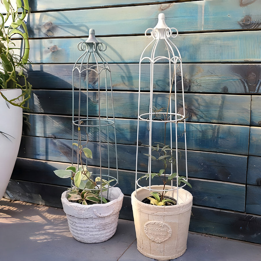 Garden Arch Trellis, Tower Obelisk Garden Trellis Wrought Iron Metal Trellis Flower Support for Climbing Vines, Rose and Plants