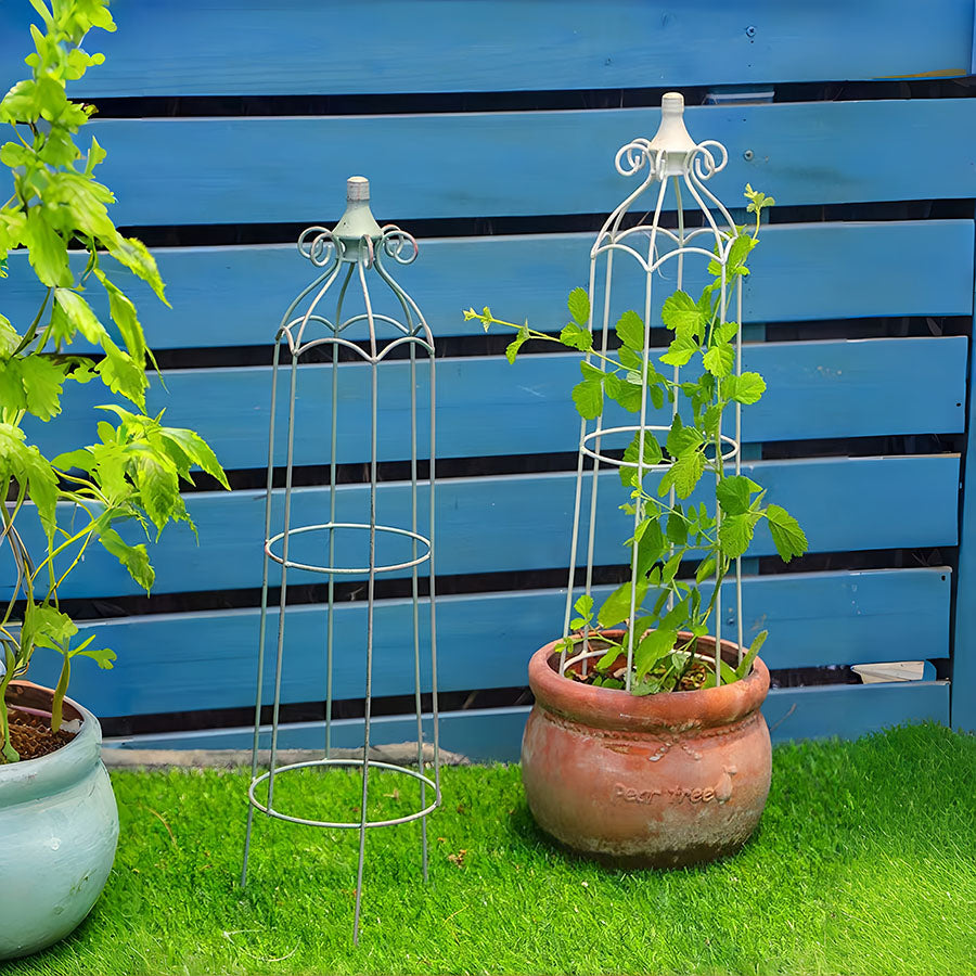 Garden Arch Trellis, Tower Obelisk Garden Trellis Wrought Iron Metal Trellis Flower Support for Climbing Vines, Rose and Plants