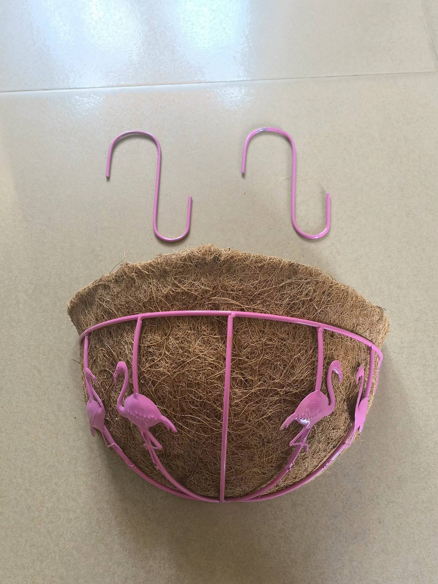 Flamingo iron European retro old petal hanging basket balcony garden courtyard open-air hanging hanging flower pot hanging flower basket