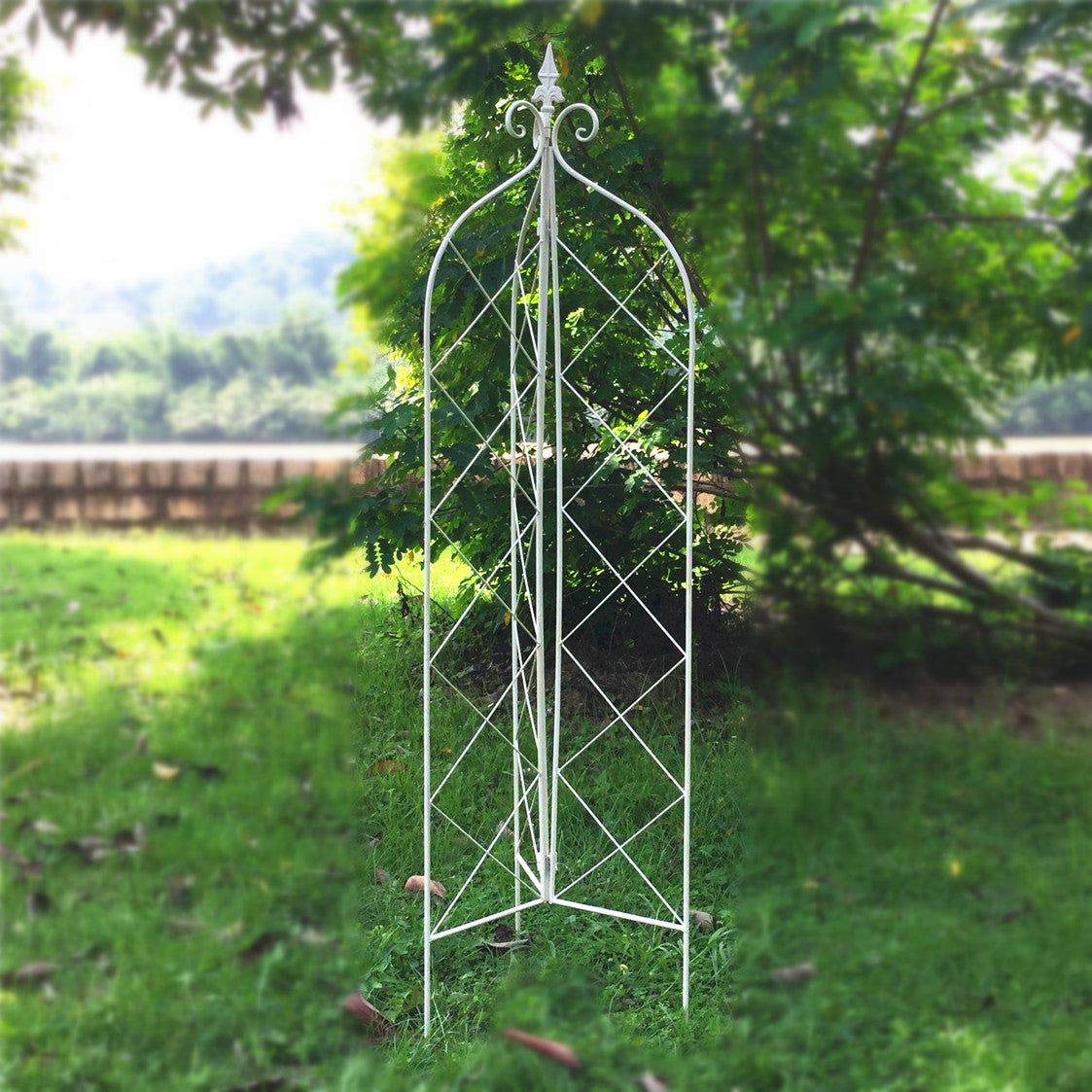 Garden Trellis Climbing Plants, Outdoor Indoor Potted Plant Support Round Obelisk Garden Trellis for Climbing Vine