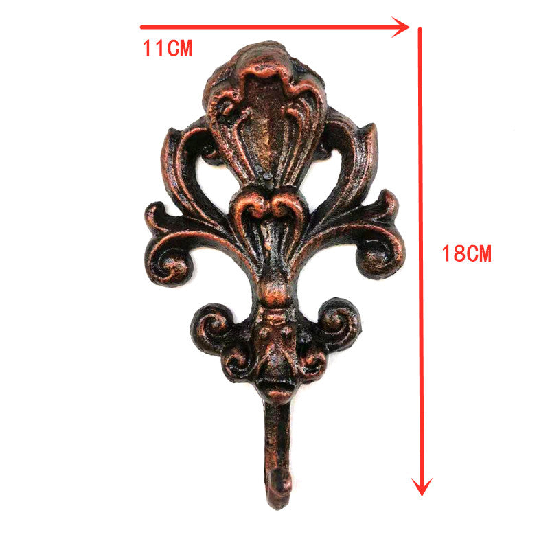 Vintage Style Decorative Cast Iron Hanging Hook Wall Mounted Clothes Hanger Coat Hook Rail Metal Clothe Wall Hook