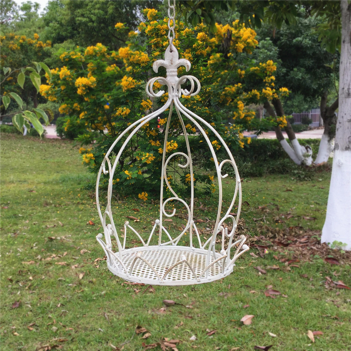 Iron Birdcage Hanging Planter, Metal Wire Flower Pot Basket Wrought Iron Plant Stands for Plants