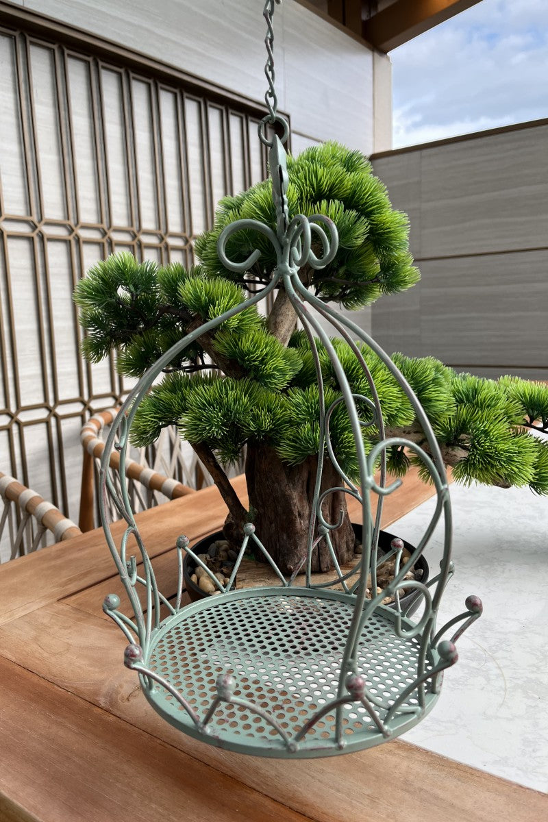 Iron Birdcage Hanging Planter, Metal Wire Flower Pot Basket Wrought Iron Plant Stands for Plants