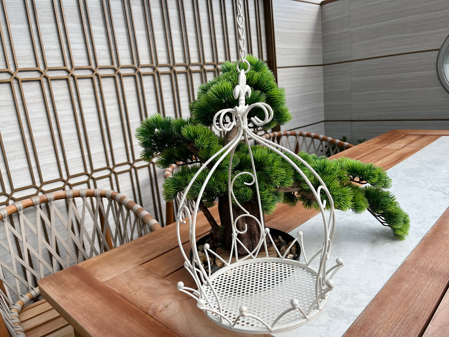 Iron Birdcage Hanging Planter, Metal Wire Flower Pot Basket Wrought Iron Plant Stands for Plants