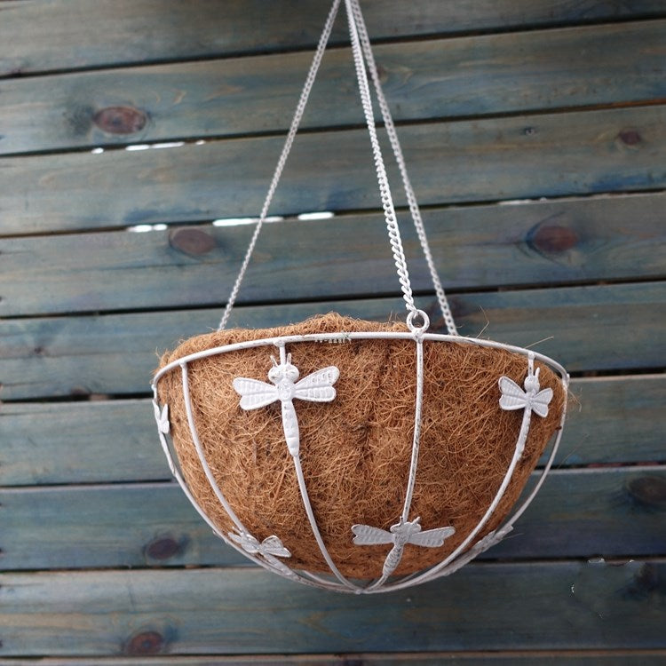 Iron hanging basket flower pot hanging flower rack plant support outdoor garden green radish rose orchid storage courtyard decoration