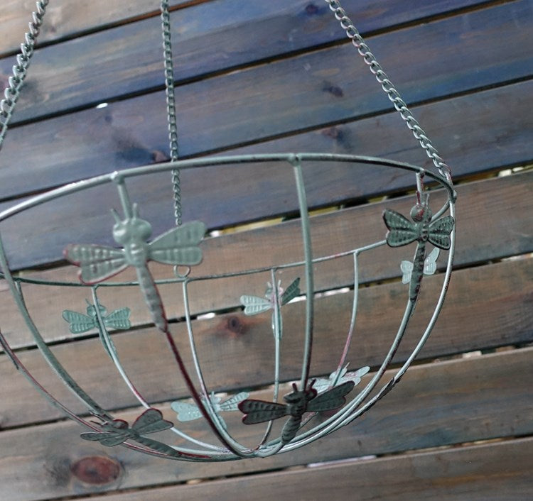 Iron hanging basket flower pot hanging flower rack plant support outdoor garden green radish rose orchid storage courtyard decoration