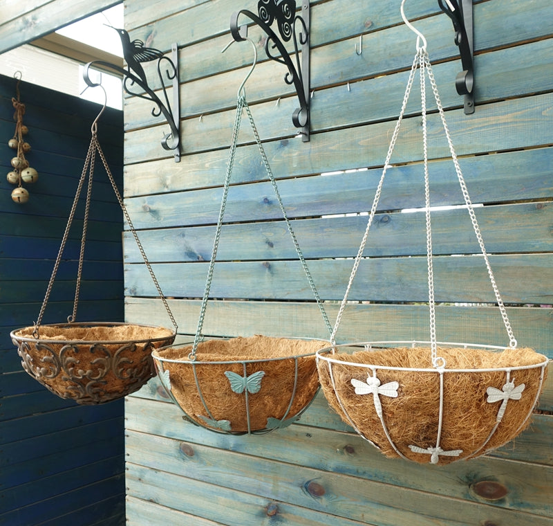 Iron hanging basket flower pot hanging flower rack plant support outdoor garden green radish rose orchid storage courtyard decoration