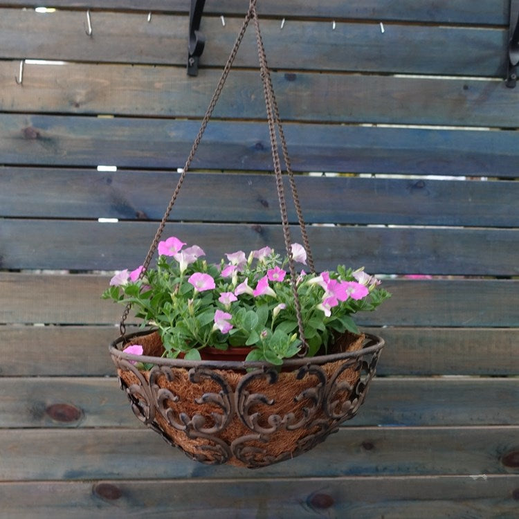 Iron hanging basket flower pot hanging flower rack plant support outdoor garden green radish rose orchid storage courtyard decoration