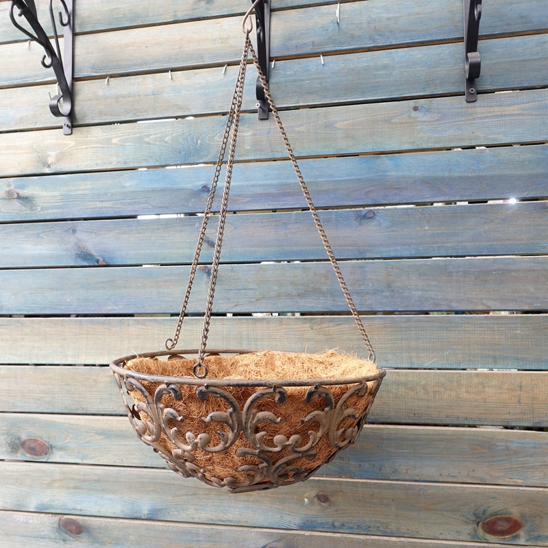 Iron hanging basket flower pot hanging flower rack plant support outdoor garden green radish rose orchid storage courtyard decoration