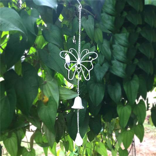 Butterfly wind chimes old wrought iron cast iron pendant European retro hanging bell balcony garden decoration