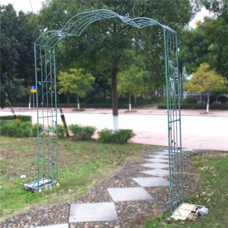 Arbor de arco de jardim de metal, facilmente montado, para gramado, quintal, pátio, festa, treliça para várias plantas de escalada, rosas, videiras