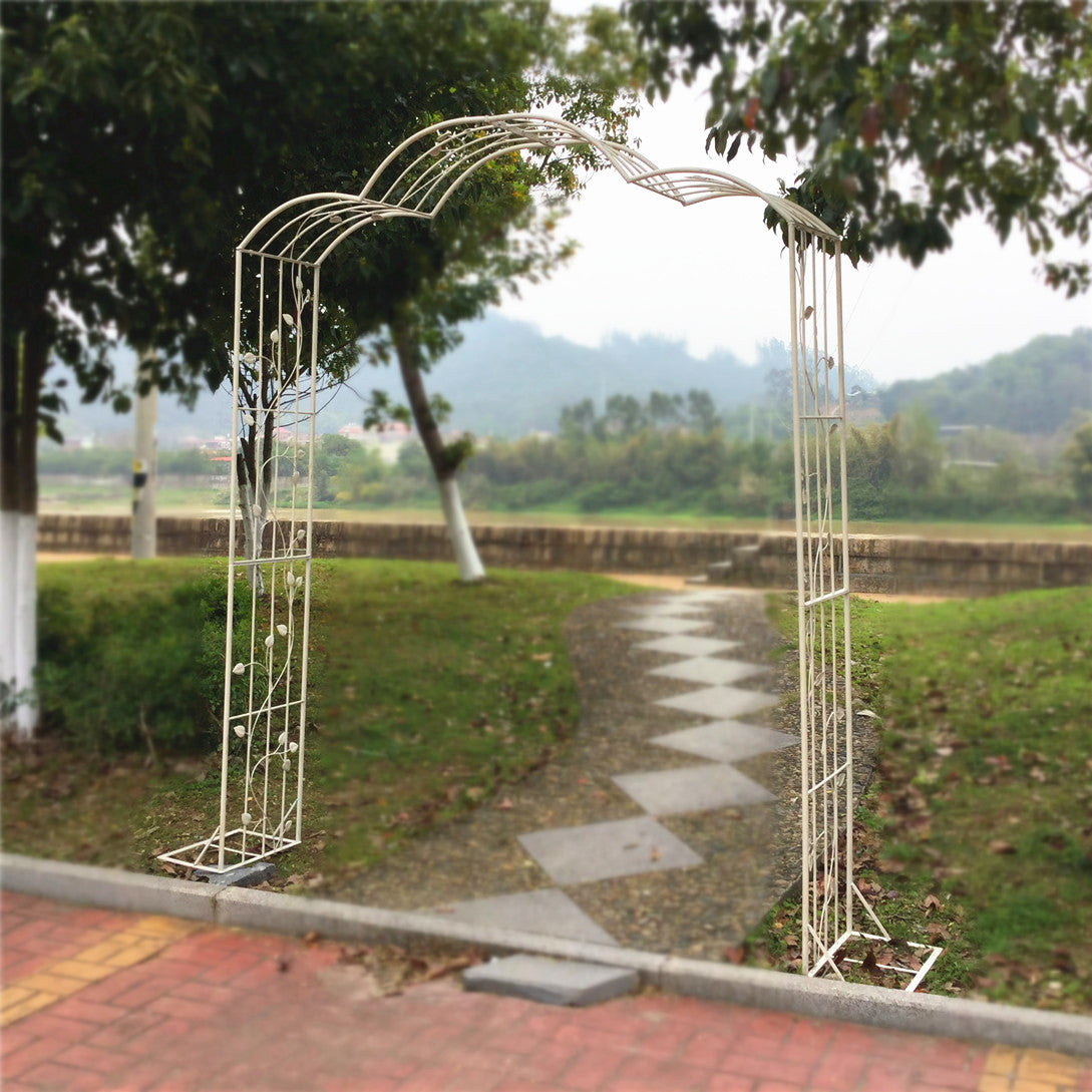 Arbor de arco de jardim de metal, facilmente montado, para gramado, quintal, pátio, festa, treliça para várias plantas de escalada, rosas, videiras