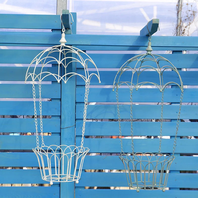 Garden wall hanging decor hanging basket decoration hanging flower basket metal hanging basket for plants outdoor