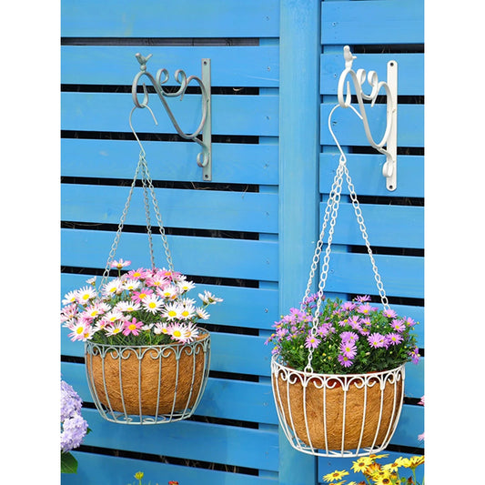 Outdoor Garden Ornaments Garden wall hanging decor Metal hanging flower basket hanging baskets for plants outdoor