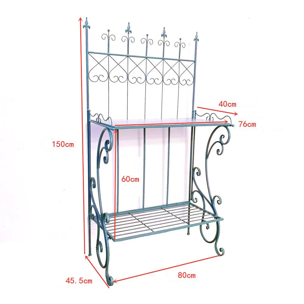 Antigo pátio jardim rústico metal planta suporte flor prateleira jardim planta prateleiras rack para interior ao ar livre