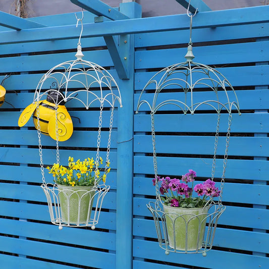 Garden wall hanging decor hanging basket decoration hanging flower basket metal hanging basket for plants outdoor