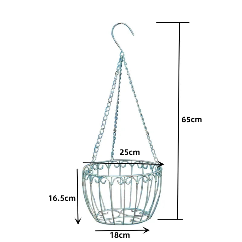 Outdoor Garden Ornaments Garden wall hanging decor Metal hanging flower basket hanging baskets for plants outdoor