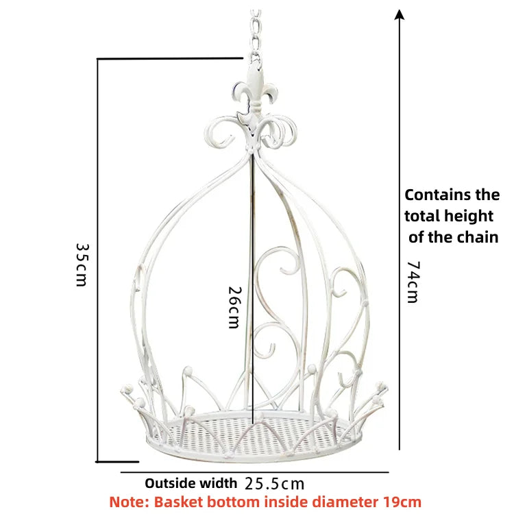 Iron Birdcage Hanging Planter, Metal Wire Flower Pot Basket Wrought Iron Plant Stands for Plants