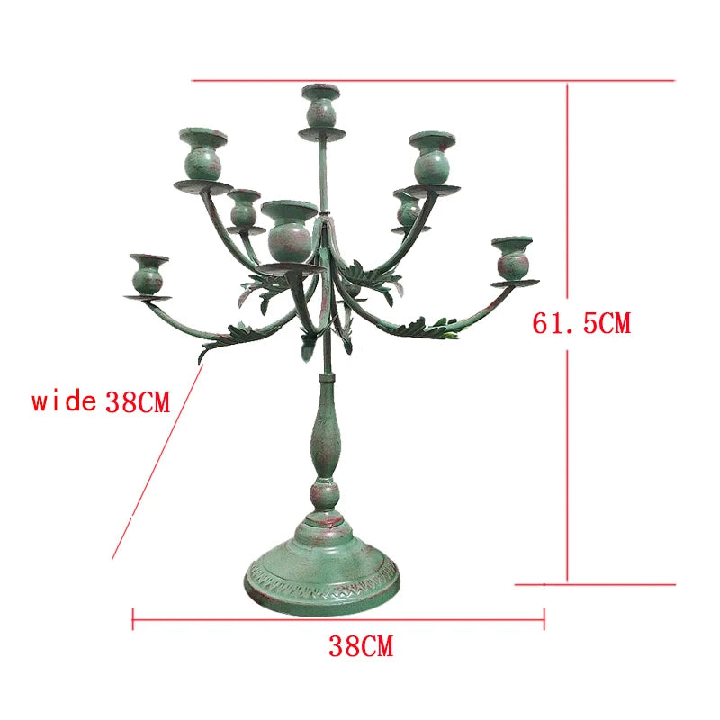 9 Arms Events Centerpieces Luxury Candle Holder metalTall Wedding Decoration Candlesticks
