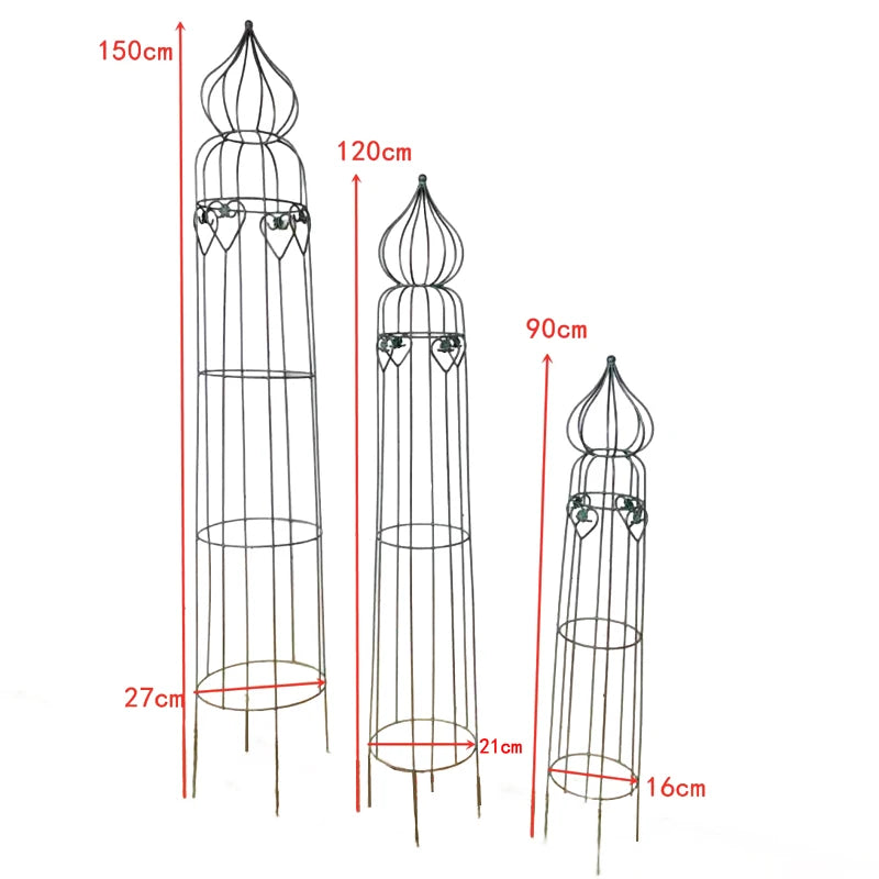Plant Climbing Frame Outdoor Flower Stand Garden Obelisk Trellis Metal Plant Support Tower Flower Stand
