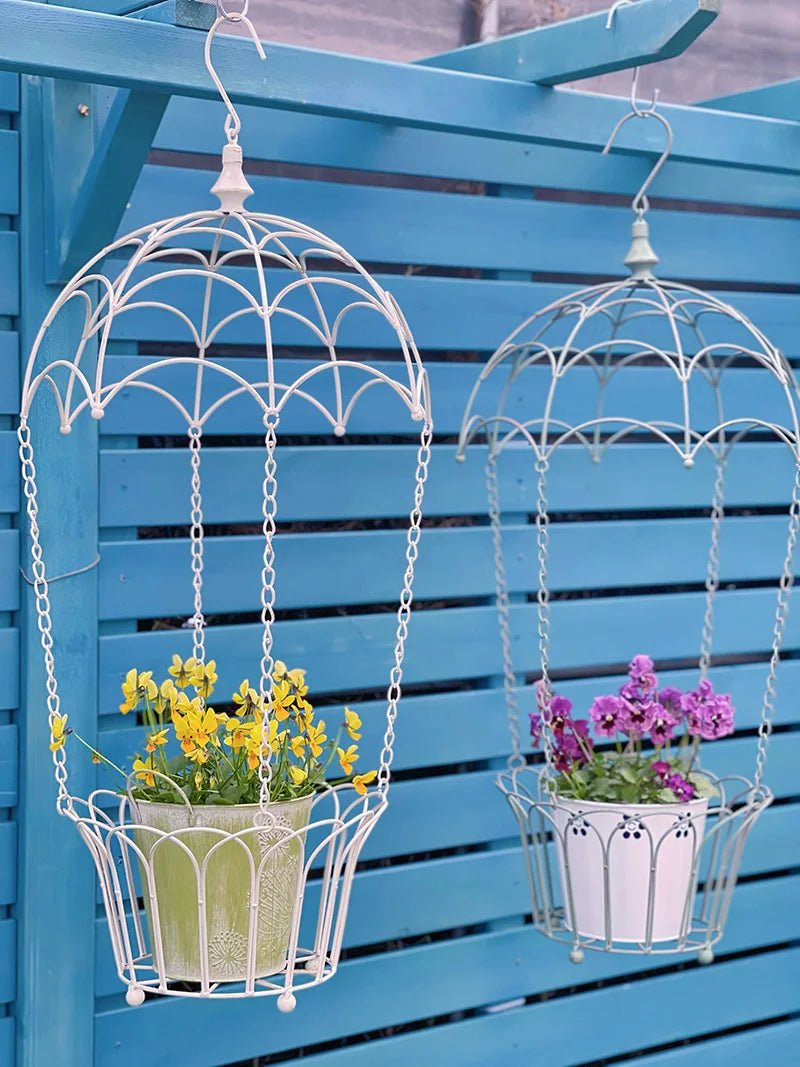 Garden wall hanging decor hanging basket decoration hanging flower basket metal hanging basket for plants outdoor