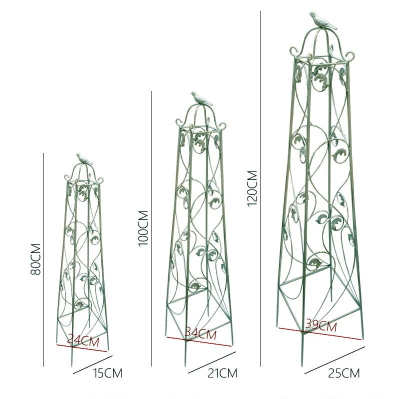 Made In China Set of 3 Round Outdoor Metal Garden obelisk trellis for climbing plants outdoor plant trellis